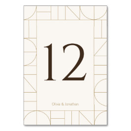 Modern Gold Ornaments Cream Wedding テーブルナンバー