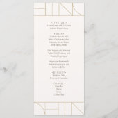 Modern Gold Ornaments Cream Wedding メニュー (裏面)