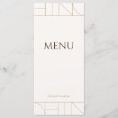 Modern Gold Ornaments Cream Wedding メニュー (正面)