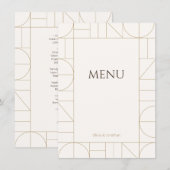 Modern Gold Ornaments Cream Wedding メニュー (正面/裏面)