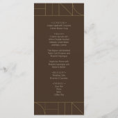 Modern Gold Ornaments Dark Brown Wedding メニュー (裏面)