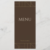 Modern Gold Ornaments Dark Brown Wedding メニュー (正面)