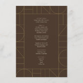 Modern Gold Ornaments Dark Brown Wedding メニュー (裏面)