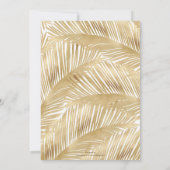 Modern Gold Palm Leaf Tropical Pattern 招待状 (裏面)
