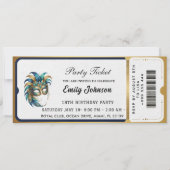 Modern gold party ticket invitations  招待状 (正面)