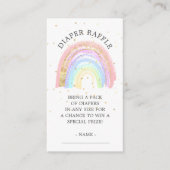 Modern Gold Pink Rainbow Baby Diaper Raffle エンクロージャーカード (正面)