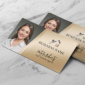 Modern Gold Real Estate Custom Logo Realtor Photo 名刺