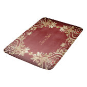 Modern Gold Red Floral Bath Mat バスマット (アングル)