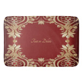 Modern Gold Red Floral Bath Mat バスマット (正面)