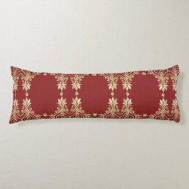 Modern Gold Red Floral Body Pillow ボディピロー