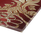 Modern Gold Red Floral Cutting Board カッティングボード (角)