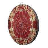 Modern Gold Red Floral Dartboard ダーツボード (正面右)