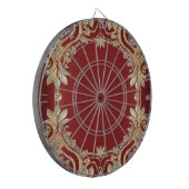 Modern Gold Red Floral Dartboard ダーツボード (正面左)