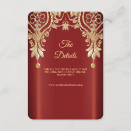 Modern Gold Red Floral Detail Enclosure Card エンクロージャーカード