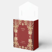 Modern Gold Red Floral Favor Box フェイバーボックス (オープン)