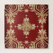 Modern Gold Red Floral Jigsaw Puzzle ジグソーパズル (縦)