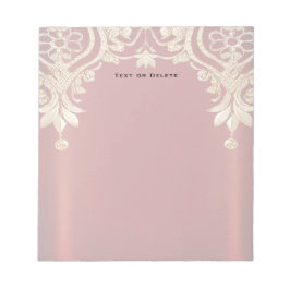 Modern Gold Red Floral Notepad ノートパッド