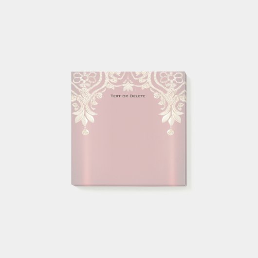 Modern Gold Red Floral Post it Notes ポストイット (正面)