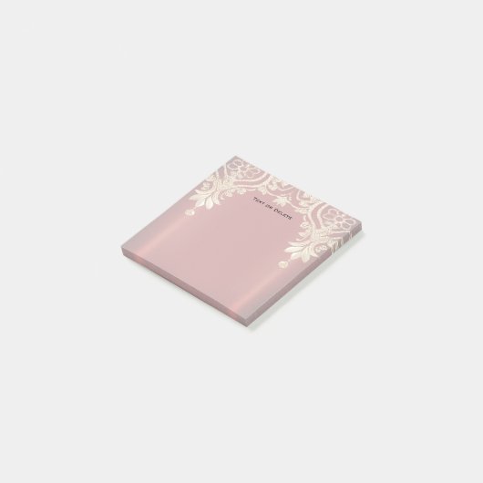 Modern Gold Red Floral Post it Notes ポストイット (アングル)