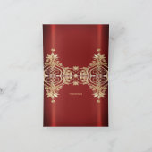 Modern Gold Red Floral Thank You Card サンキューカード (内部)