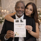 Modern Gold Retirement Invitation 招待状