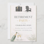 Modern Gold Retirement Invitation 招待状 (正面)