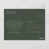 Modern Gold Script Arch Photo Graduation Thank You ポストカード (裏面)