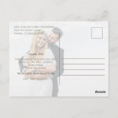 Modern Gold Script Photo Wedding Thank You Card ポストカード (裏面)