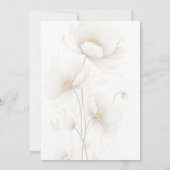 Modern Gold Sketch Flowers | White Wedding 招待状 (裏面)