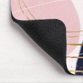 Modern Gold Strokes & Circles Minimal Pink Design マウスパッド (コーナー)