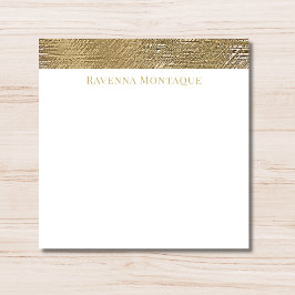 Modern Gold Texture Lined Personalized Name  ノートカード