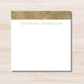 Modern Gold Texture Lined Personalized Name  ノートカード