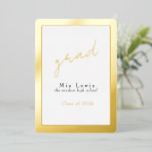 Modern Gold Typography Grad Photo 箔招待状 (立ち正面)