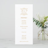 Modern Gold & White Monogram Wedding Menu Card (スタンド正面)