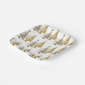 Modern Gold & White Square Paper Plates – Elegant ペーパープレート (傾斜あり)