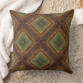 Modern Golden Grid Pattern , Gold Burgundy Green クッション (ブランケット)