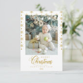Modern Golden Merry Christmas Photo Baby (スタンド正面)