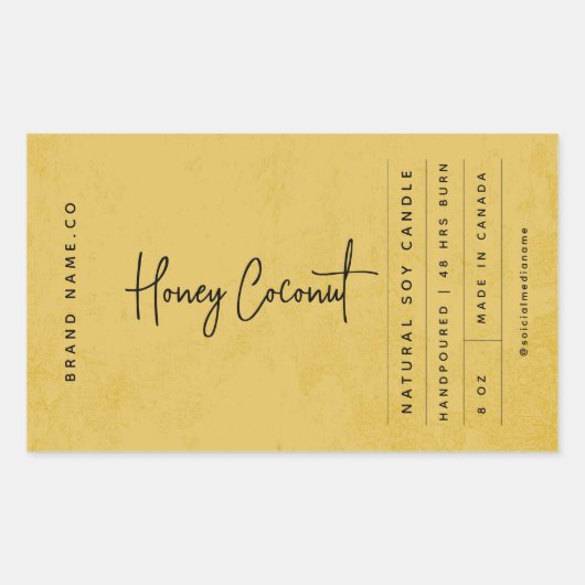 Modern Golden Rustic Label 長方形シール (正面)