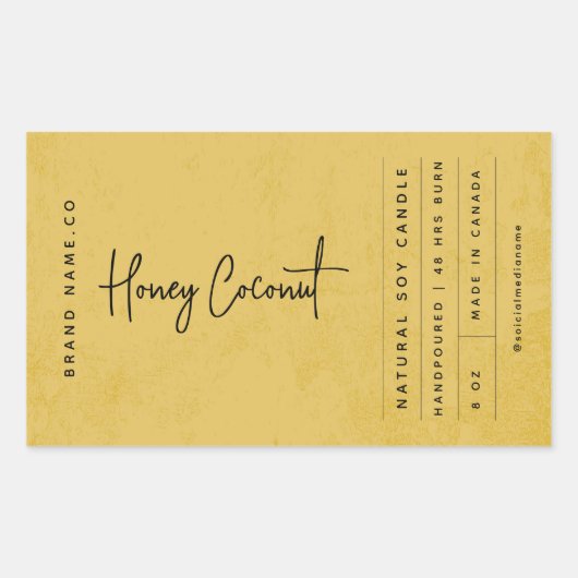 Modern Golden Rustic Label 長方形シール (正面)