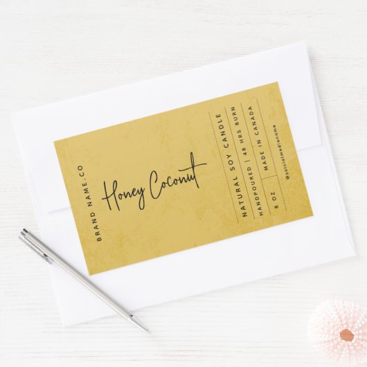 Modern Golden Rustic Label 長方形シール (封筒)