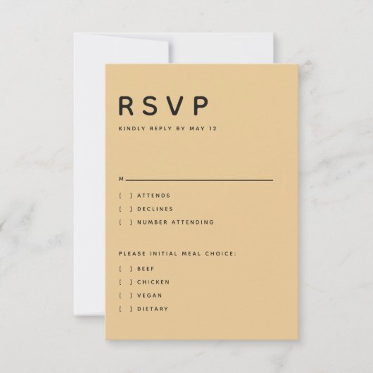 Modern Golden Yellow Editorial All Caps RSVP (正面)