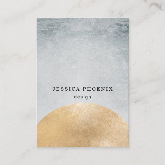 Modern Goldener Kreis Aquarell Grau Schwarz 名刺 (正面)