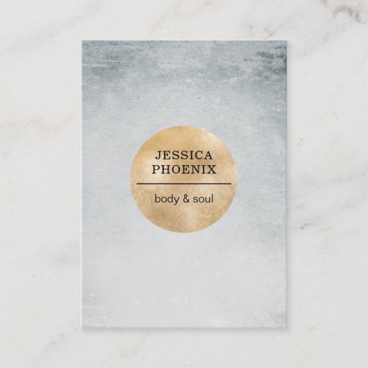 Modern Goldener Kreis Aquarell Grau Schwarz 名刺 (正面)