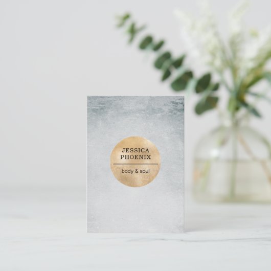 Modern Goldener Kreis Aquarell Grau Schwarz 名刺 (スタンド正面)