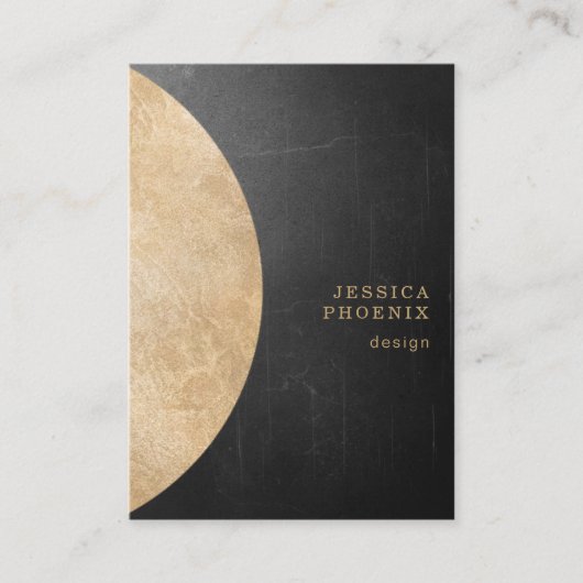 Modern Goldener Kreis Schwarz 名刺 (正面)