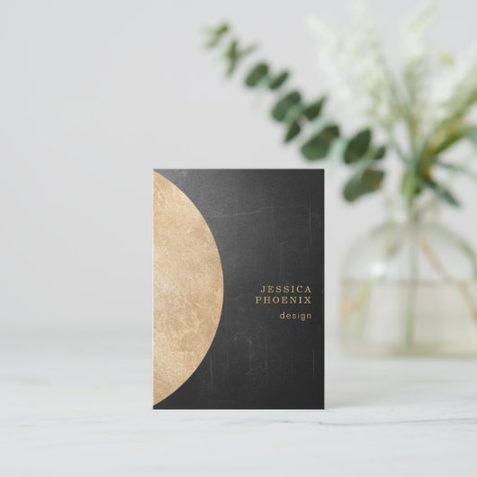 Modern Goldener Kreis Schwarz 名刺 (スタンド正面)