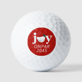  Modern Golf Club Christmas Party Favor Joy Red ゴルフボール (正面)