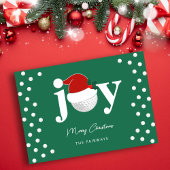 Modern Golf Joy Typography Festive Holiday Green シーズンカード