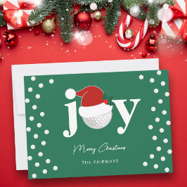 Modern Golf Joy Typography Festive Holiday Green シーズンカード