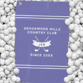 Modern Golfer Monogram Golf Clubs Periwinkle ゴルフタオル